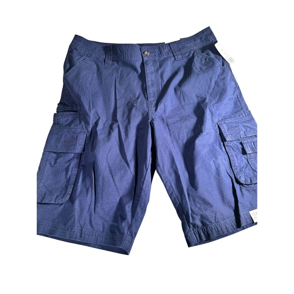 True Craft Mens Cargo Shorts Size 36 Navy Blue Cotton Casual Durable Lightweight